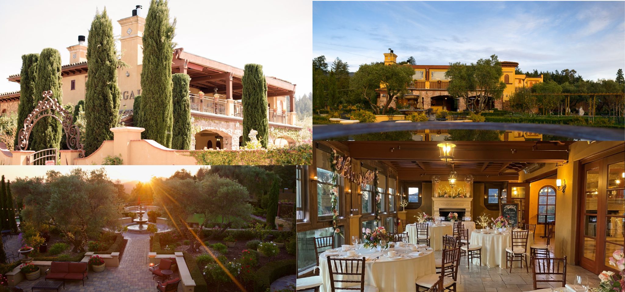 a collage of indoor and outdoor images of Regale Winery