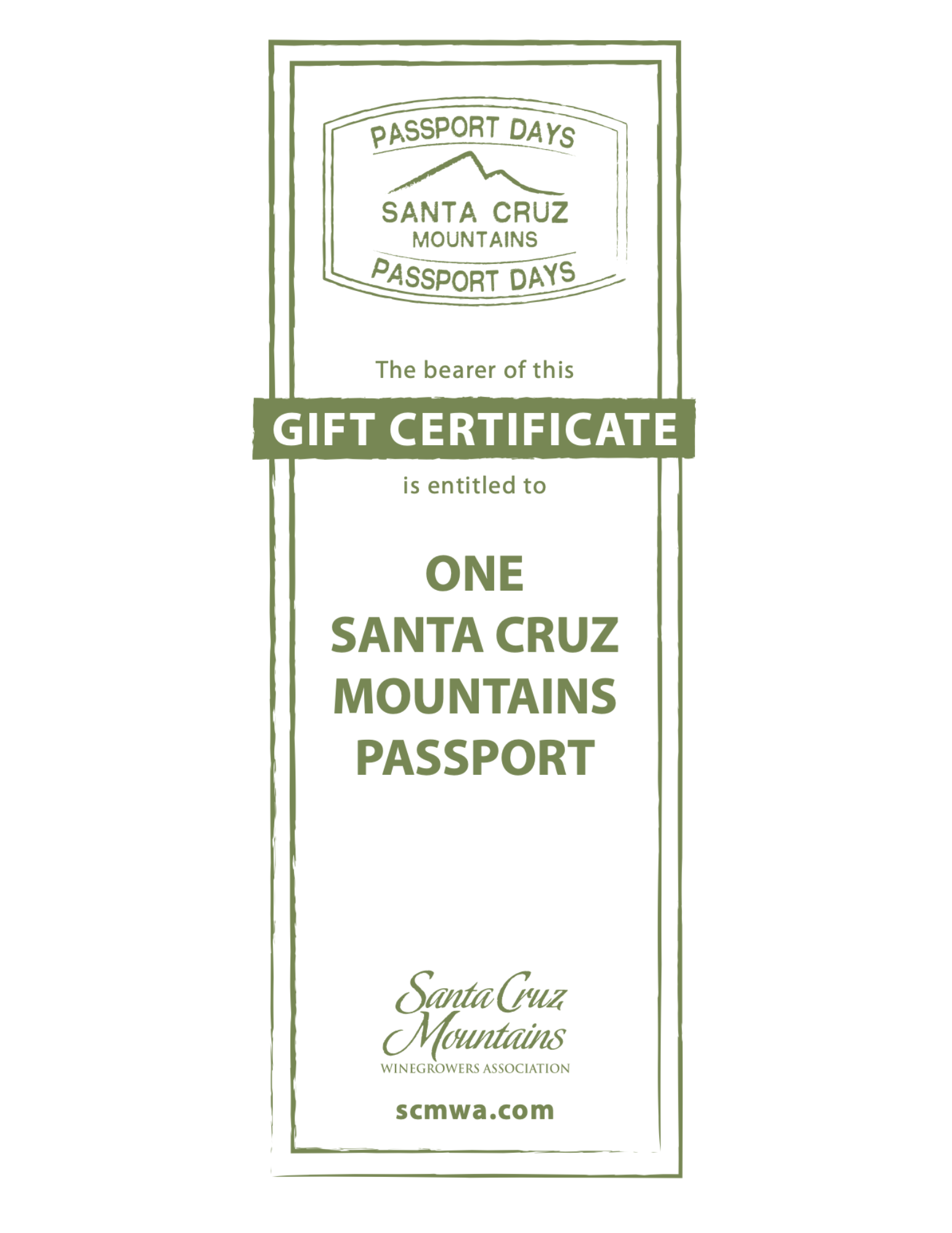 Passport Gift Certificate for 1